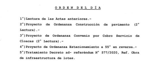 ORDEN DEL DÍA